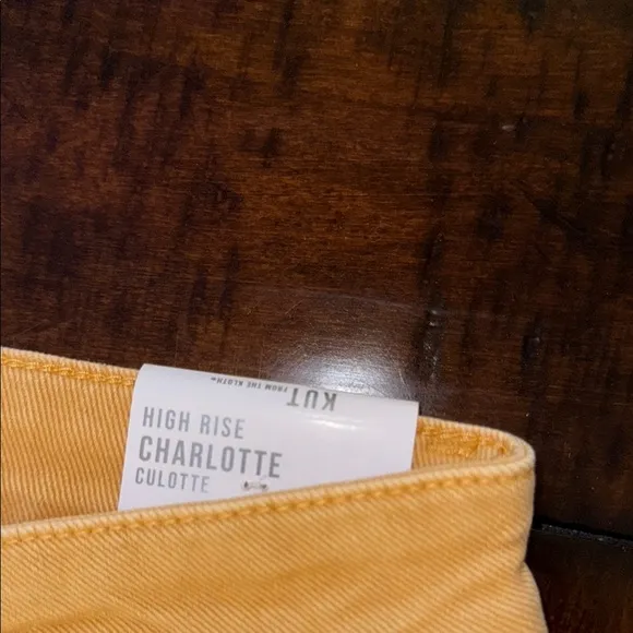 NWT Kut from the Kloth high rise Charlotte culotte sz 14 Papaya wide leg  denim
