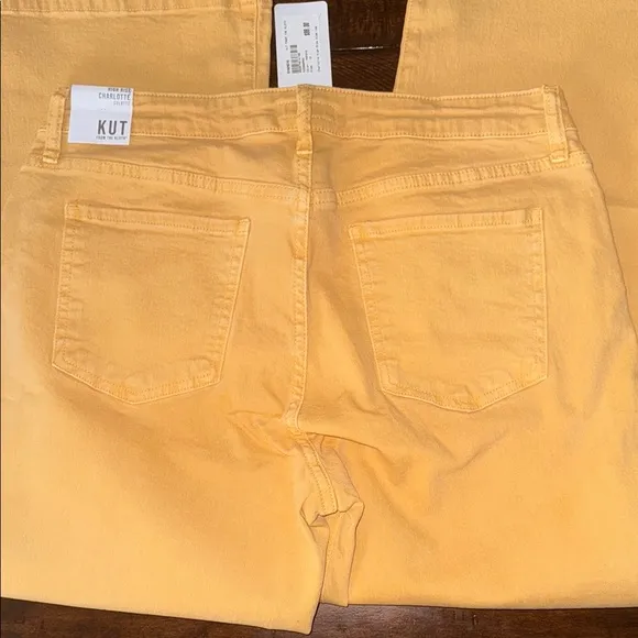 NWT Kut from the Kloth high rise Charlotte culotte sz 14 Papaya wide leg  denim