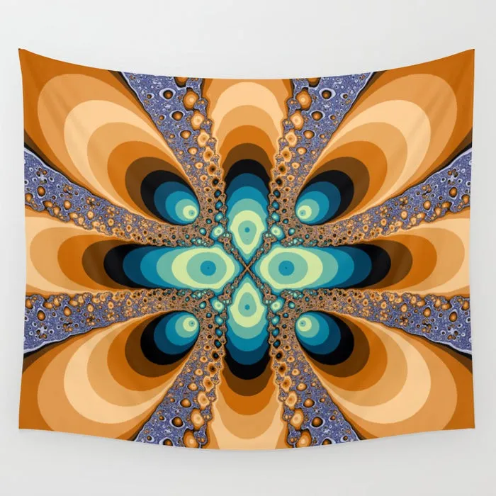 Orange Ripples Tapestry