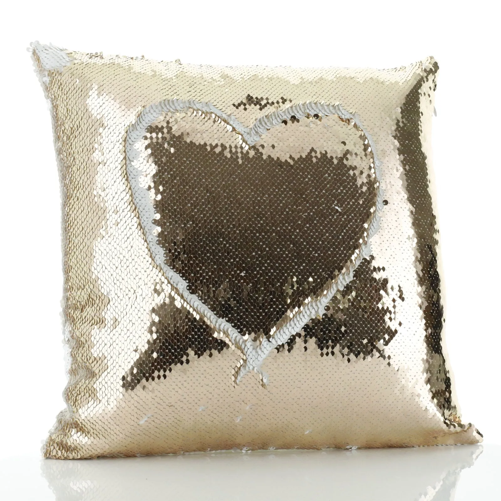 Personalised Sequin Cushion with Red squirrel Heart Wreaths and Cute Text