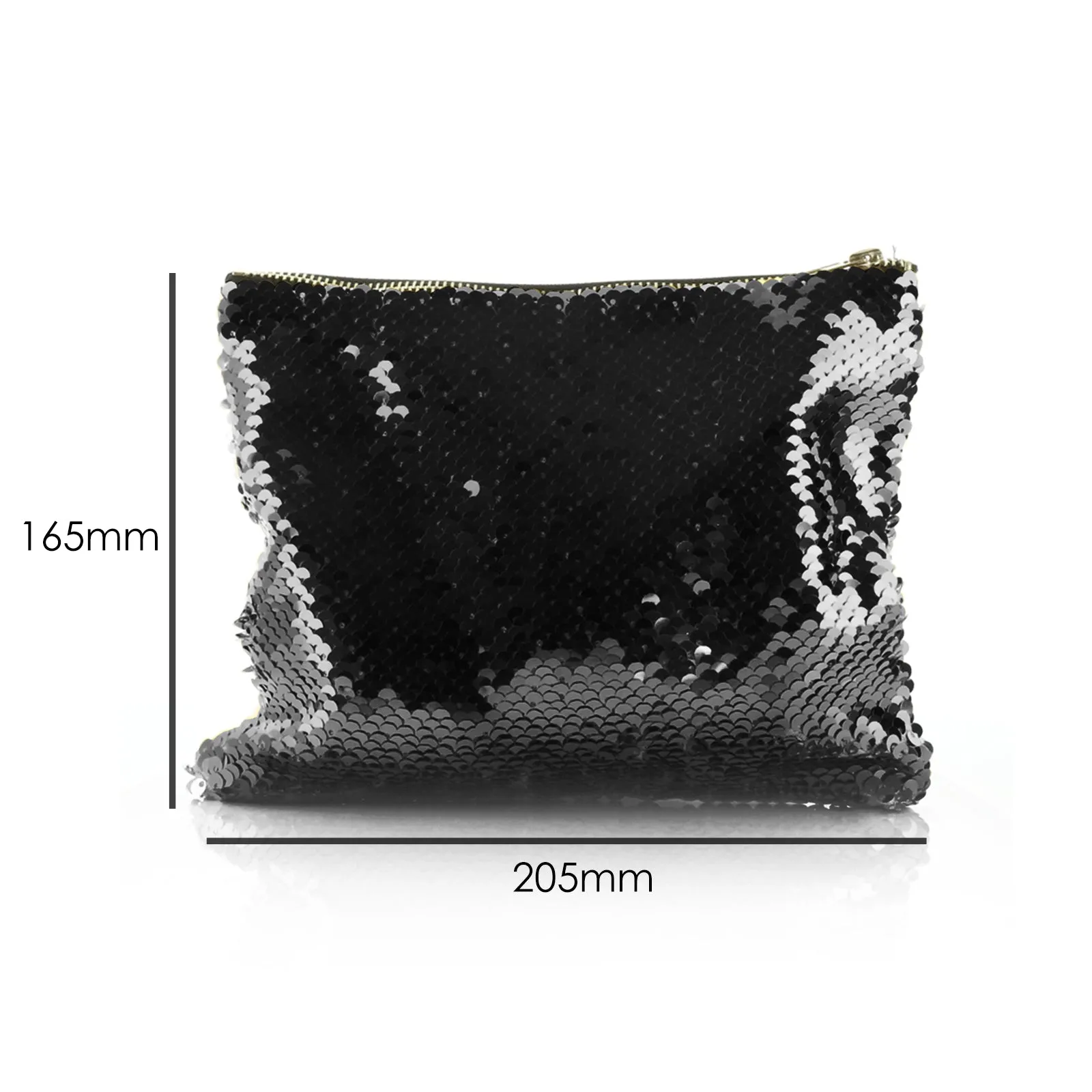 Personalised Sequin Zip Bag with Cow Pink Bows and Cute Text