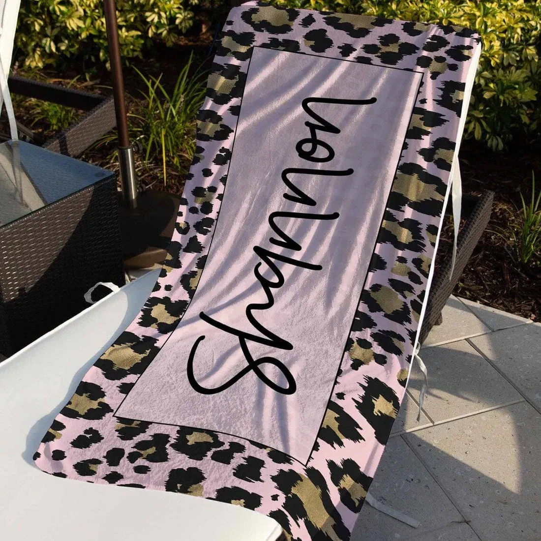 Personalized Leopard Print Towel For Kids and Adults