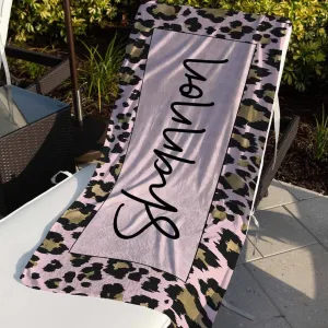Personalized Leopard Print Towel For Kids and Adults