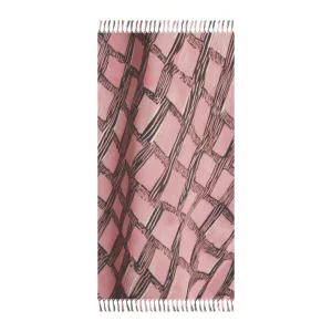 Pink & Brown Checkered Beach Towel