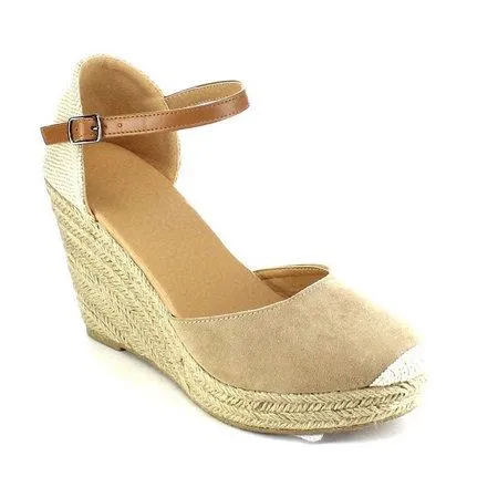 Plus Size Wedges Ankle Strap Espadrilles Wedges Sandals