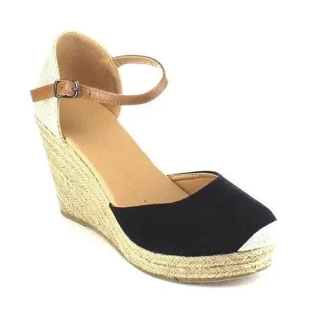 Plus Size Wedges Ankle Strap Espadrilles Wedges Sandals