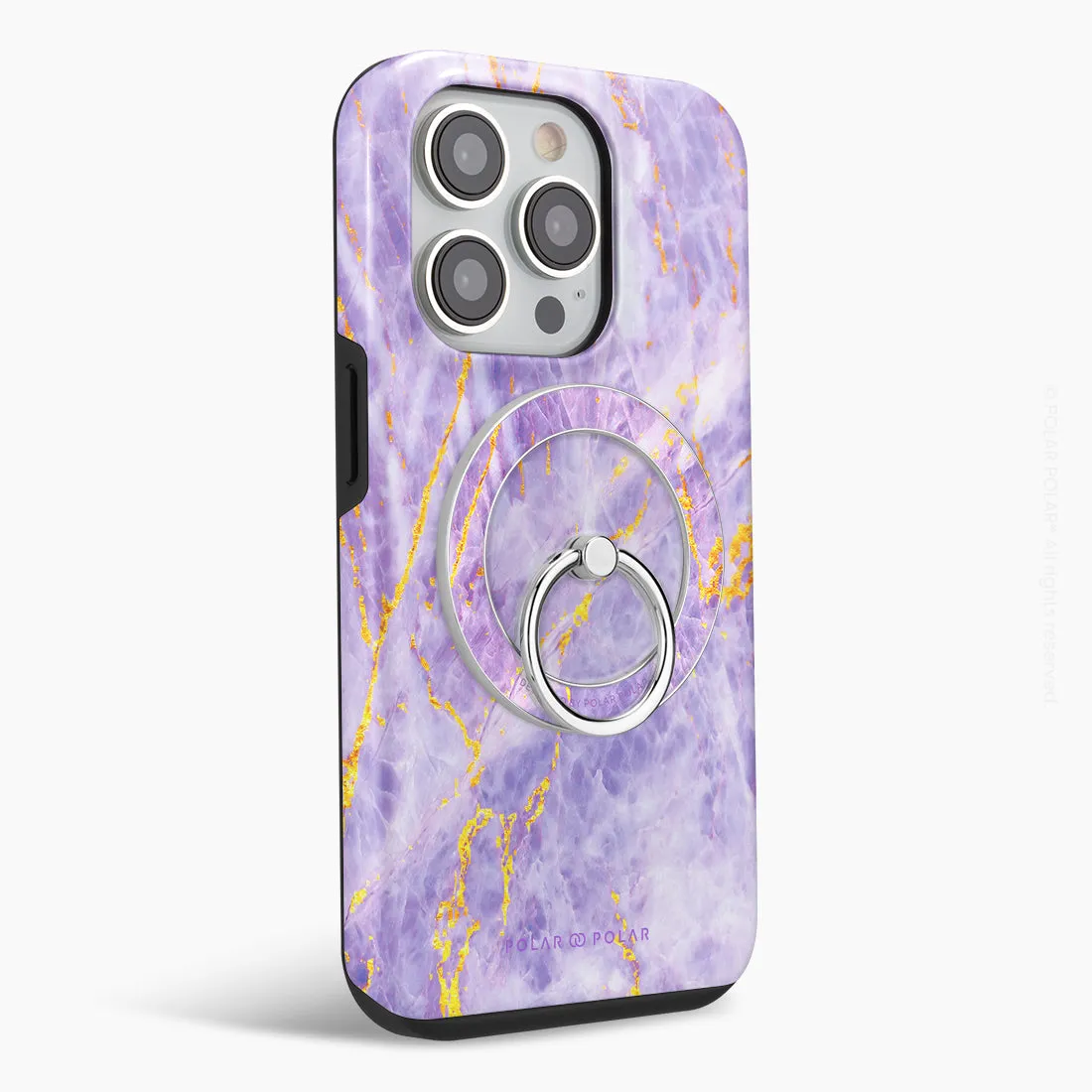 Princess Purple - Silver MagSafe Phone Grip and Ring Holder Stand