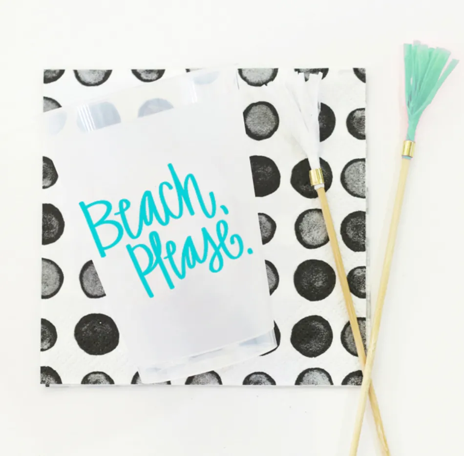 "Beach, Please" Cups - Set of 10, 16oz.
