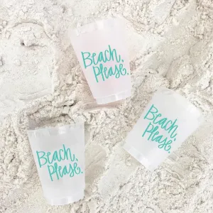 "Beach, Please" Cups - Set of 10, 16oz.