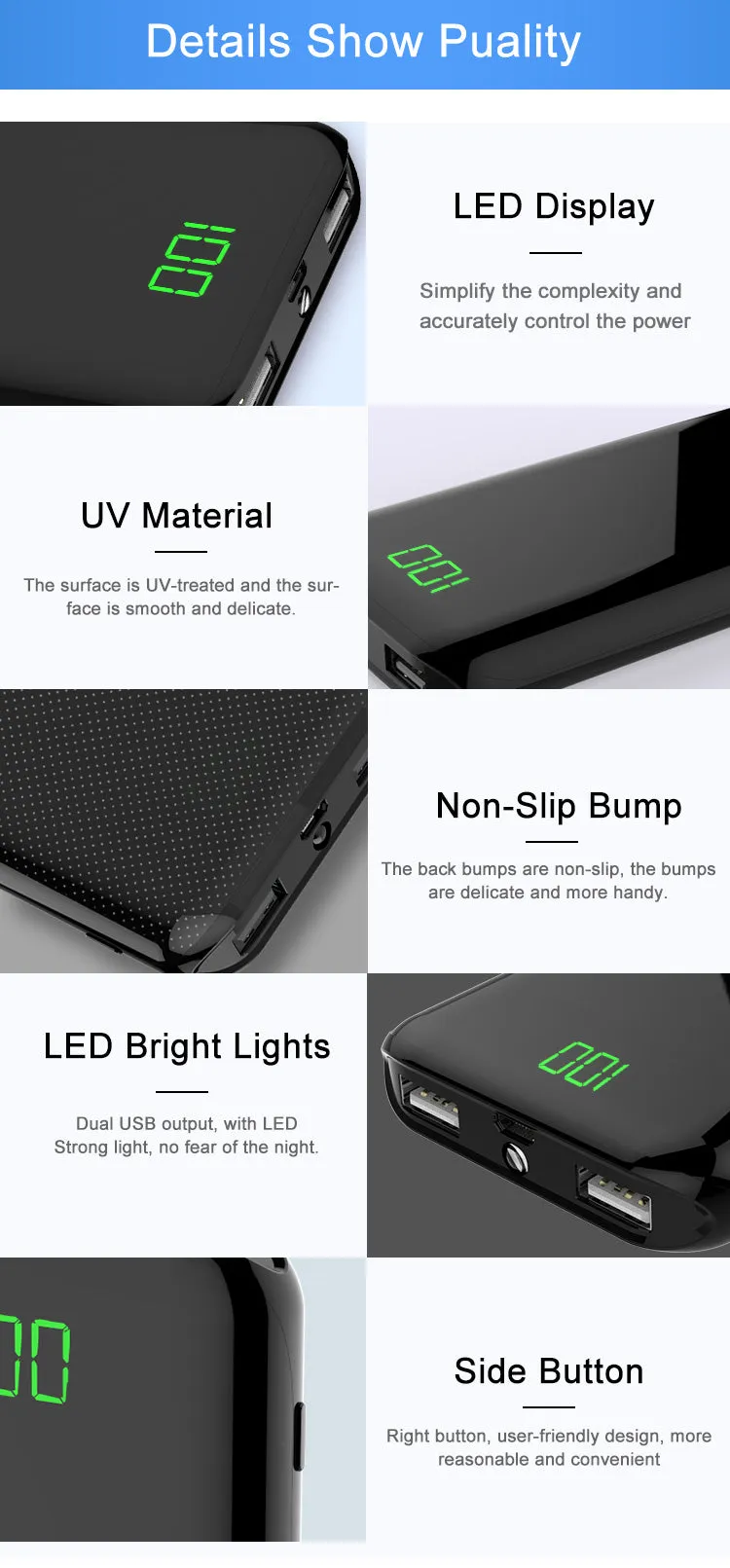 REF Power LCD Lightweight Digital Display Portable Battery Charger