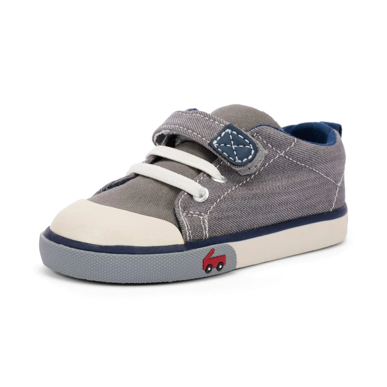 See Kai Run Stevie II First Walker Sneakers - Grey/Navy