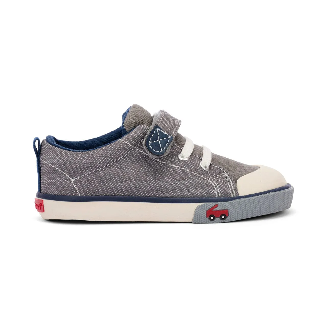 See Kai Run Stevie II First Walker Sneakers - Grey/Navy