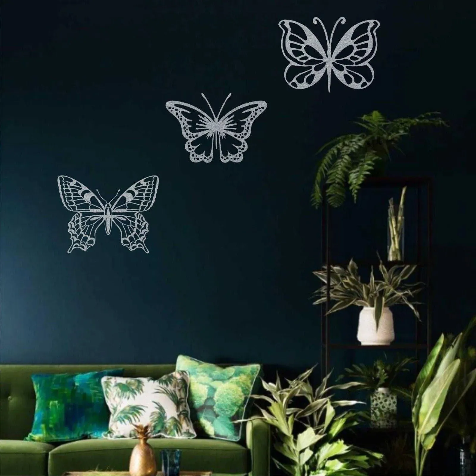 Set of 3 Butterflies Metal Wall Decor
