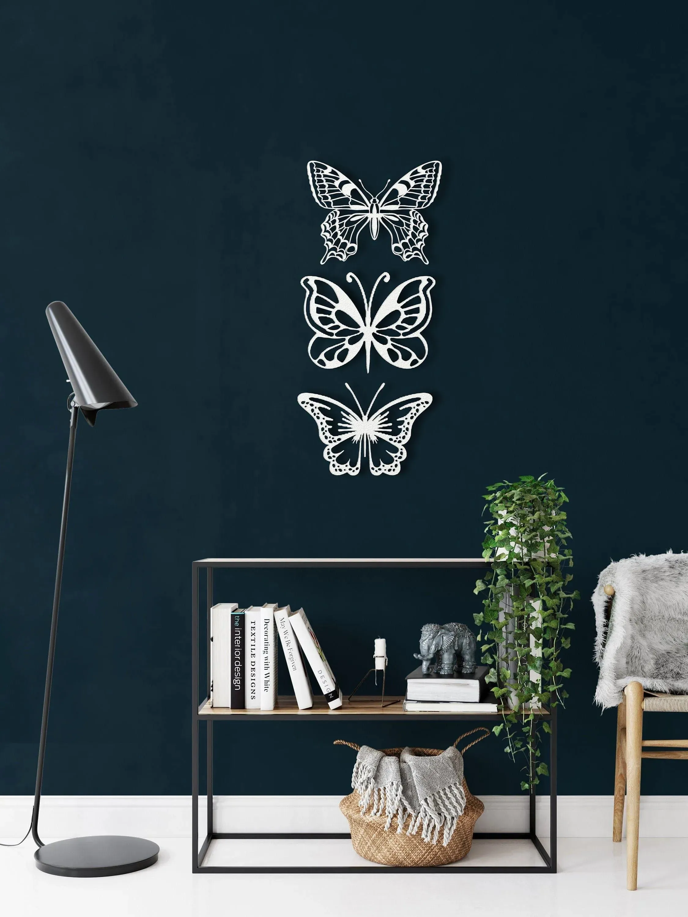 Set of 3 Butterflies Metal Wall Decor
