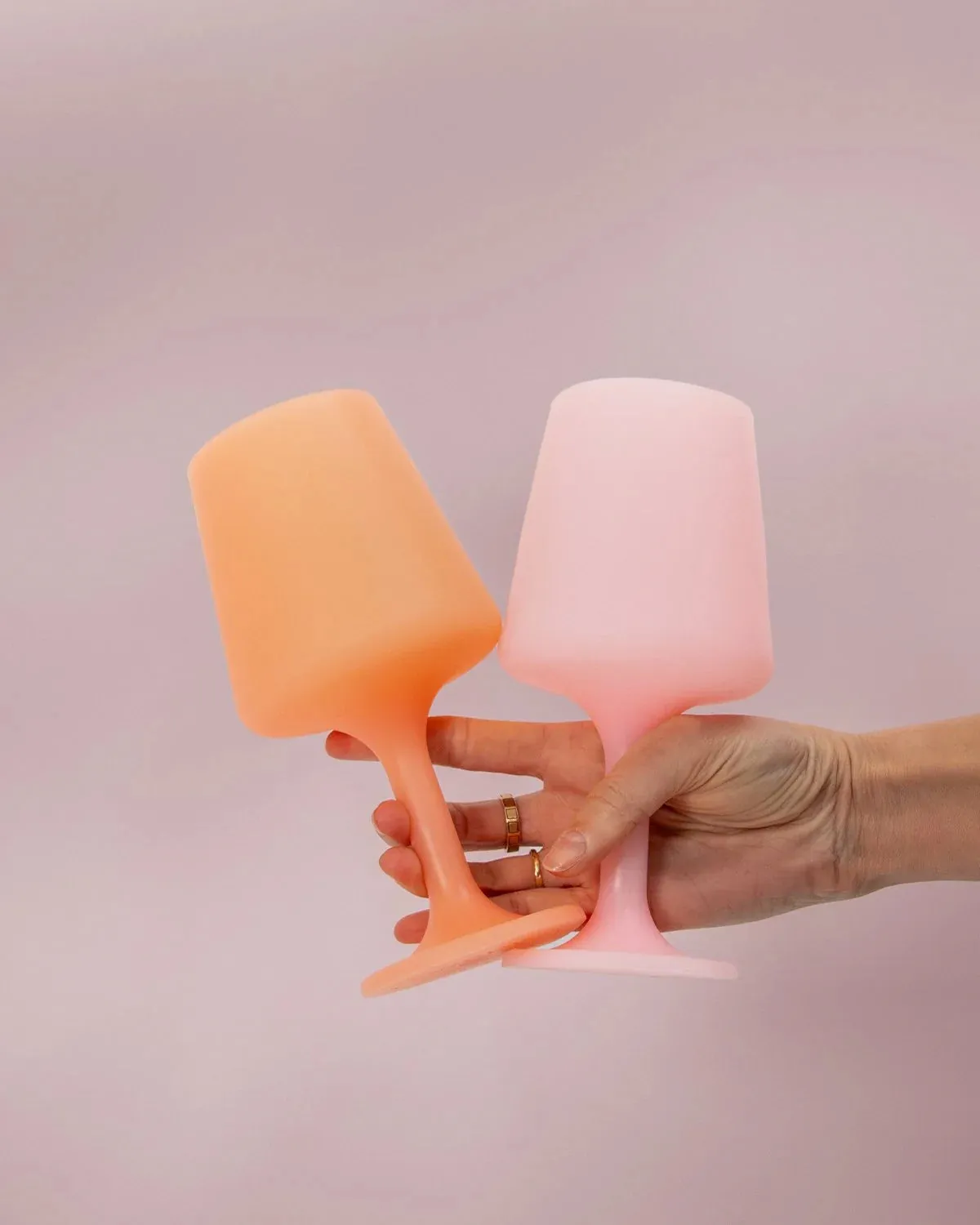 Silicone Unbreakable Wine Glasses - Peach   Petal