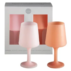 Silicone Unbreakable Wine Glasses - Peach   Petal