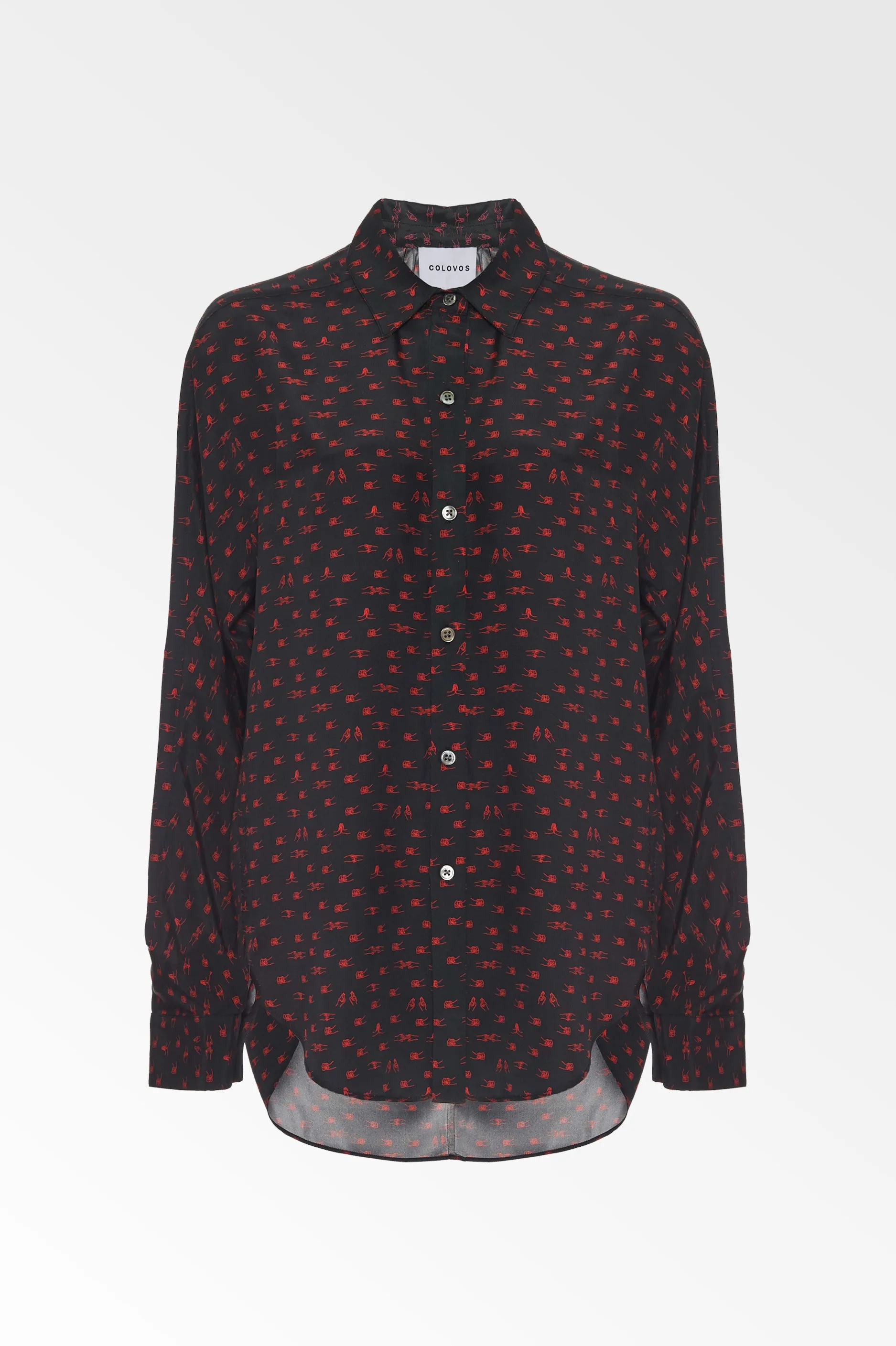 Silk Holding hands print shirt