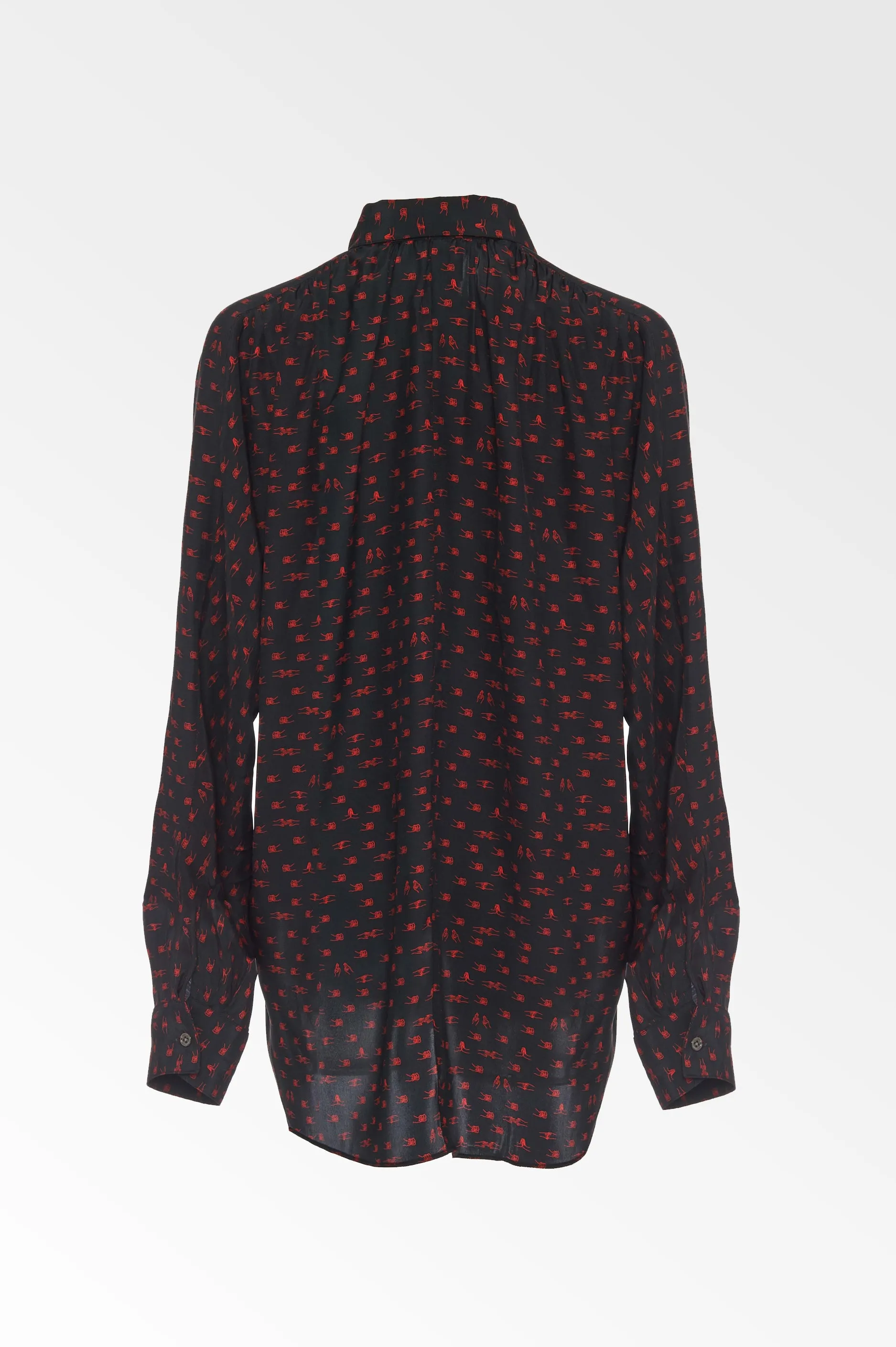 Silk Holding hands print shirt