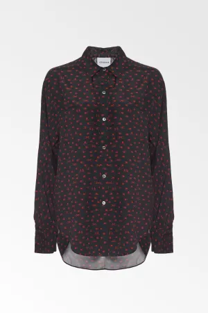 Silk Holding hands print shirt