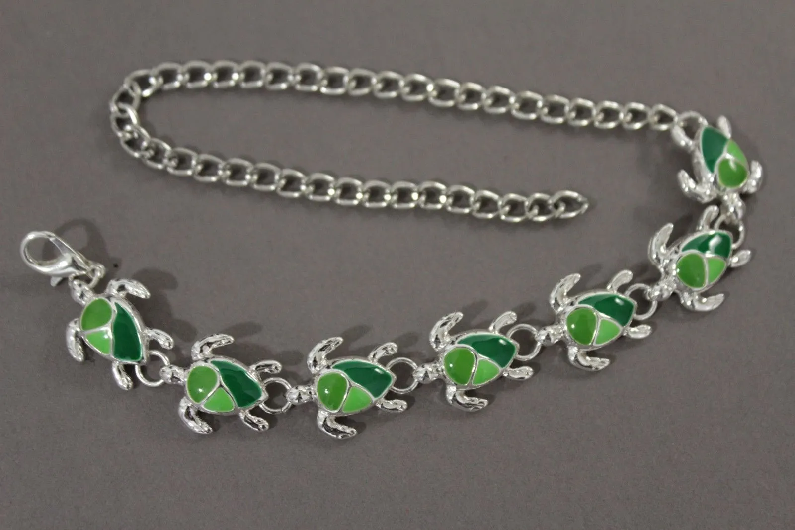 Silver Metal Boot Chain Bracelet Anklet Shoe Bling Mini Turtle Charm Nautical Women Hot Fashion