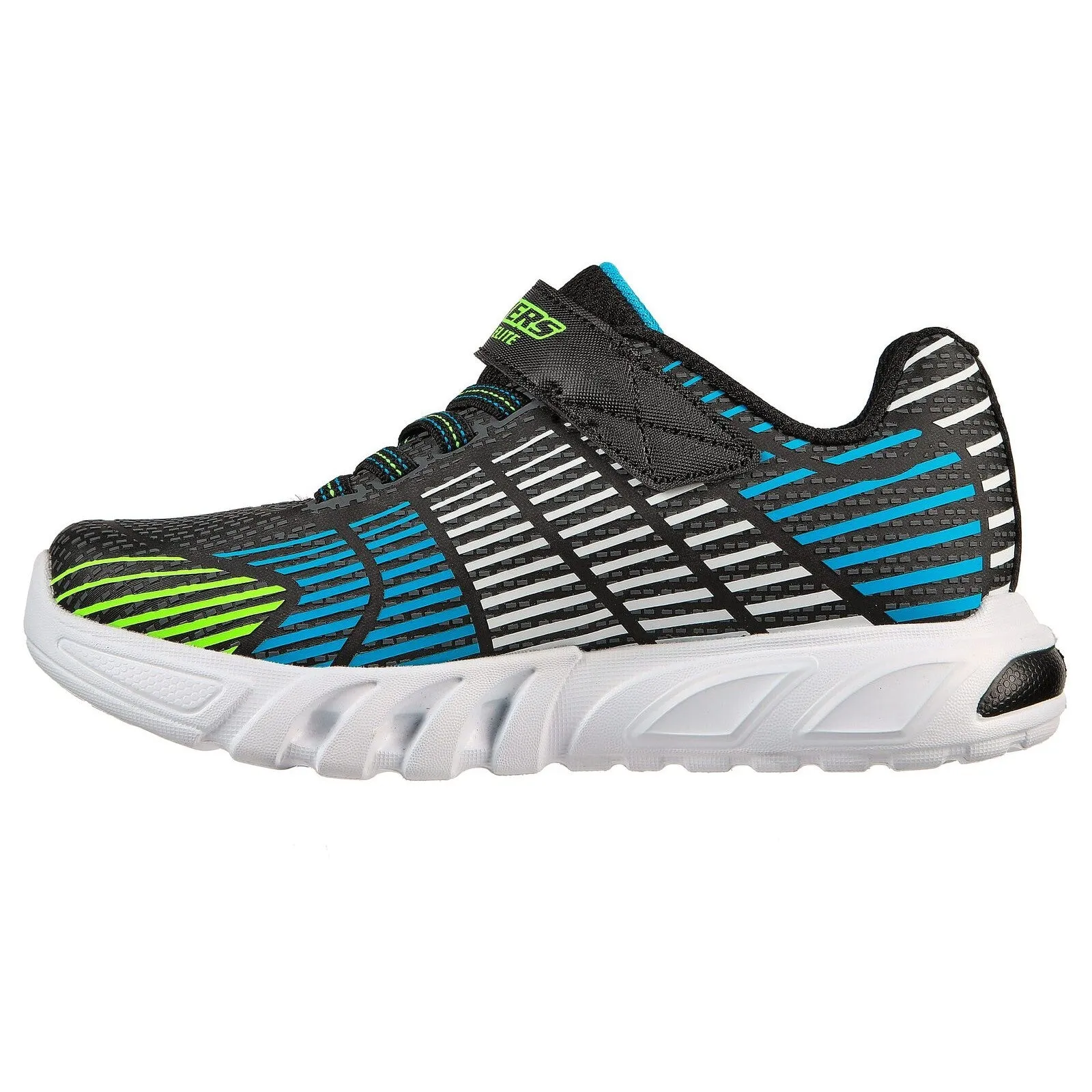 Skechers Black/Lime Multi S Lights Flex Glow Elite Children's Sneaker