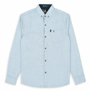 Sky Blue Striped Casual Shirt