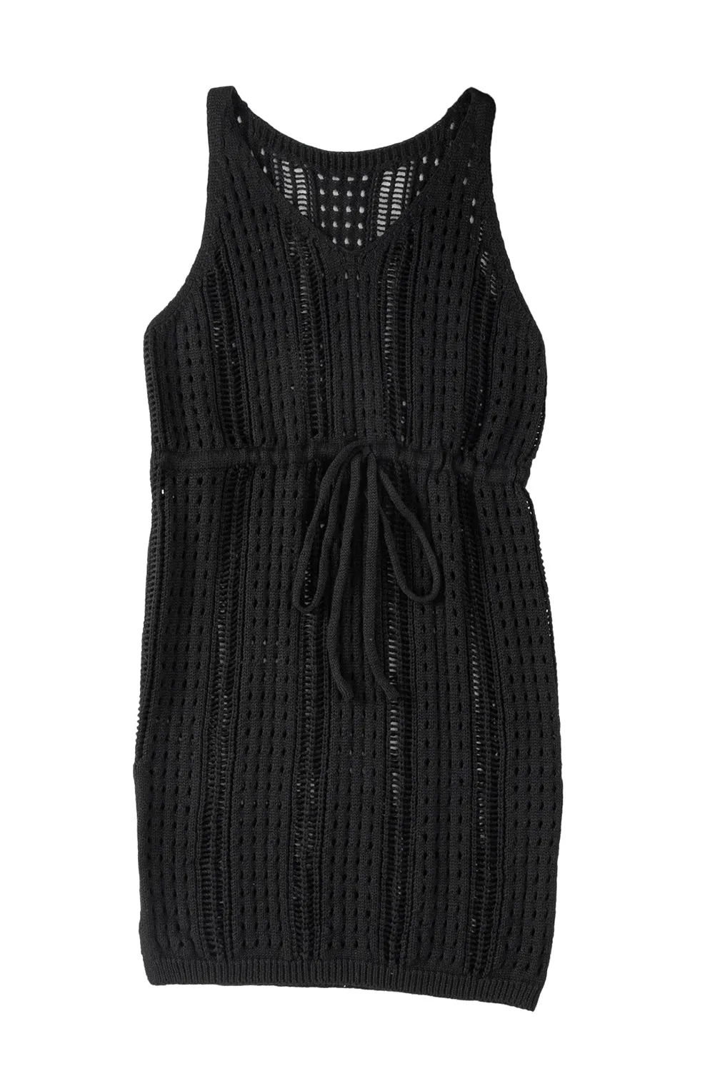 Sleeveless Beach Dress with Drawstring
