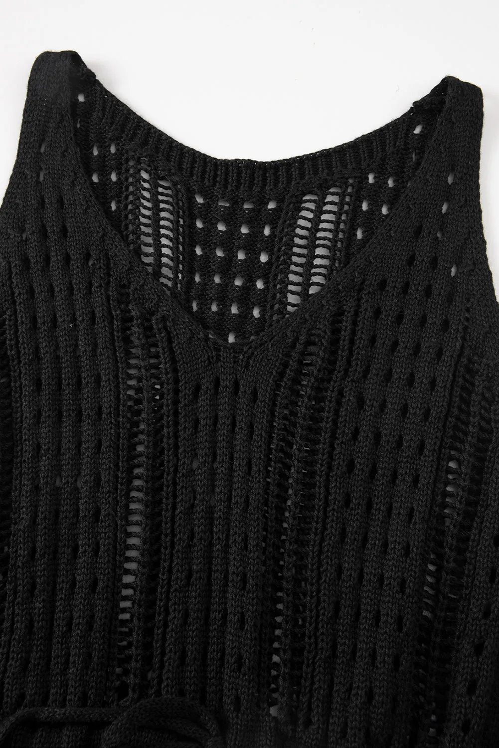 Sleeveless Beach Dress with Drawstring