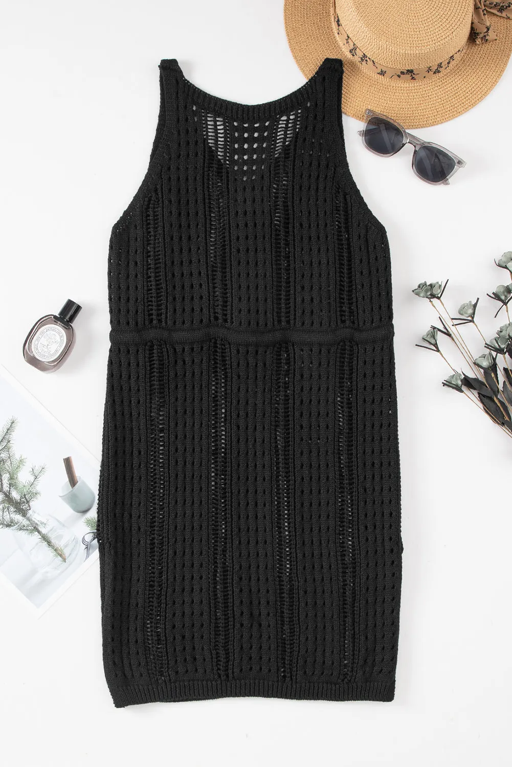 Sleeveless Beach Dress with Drawstring