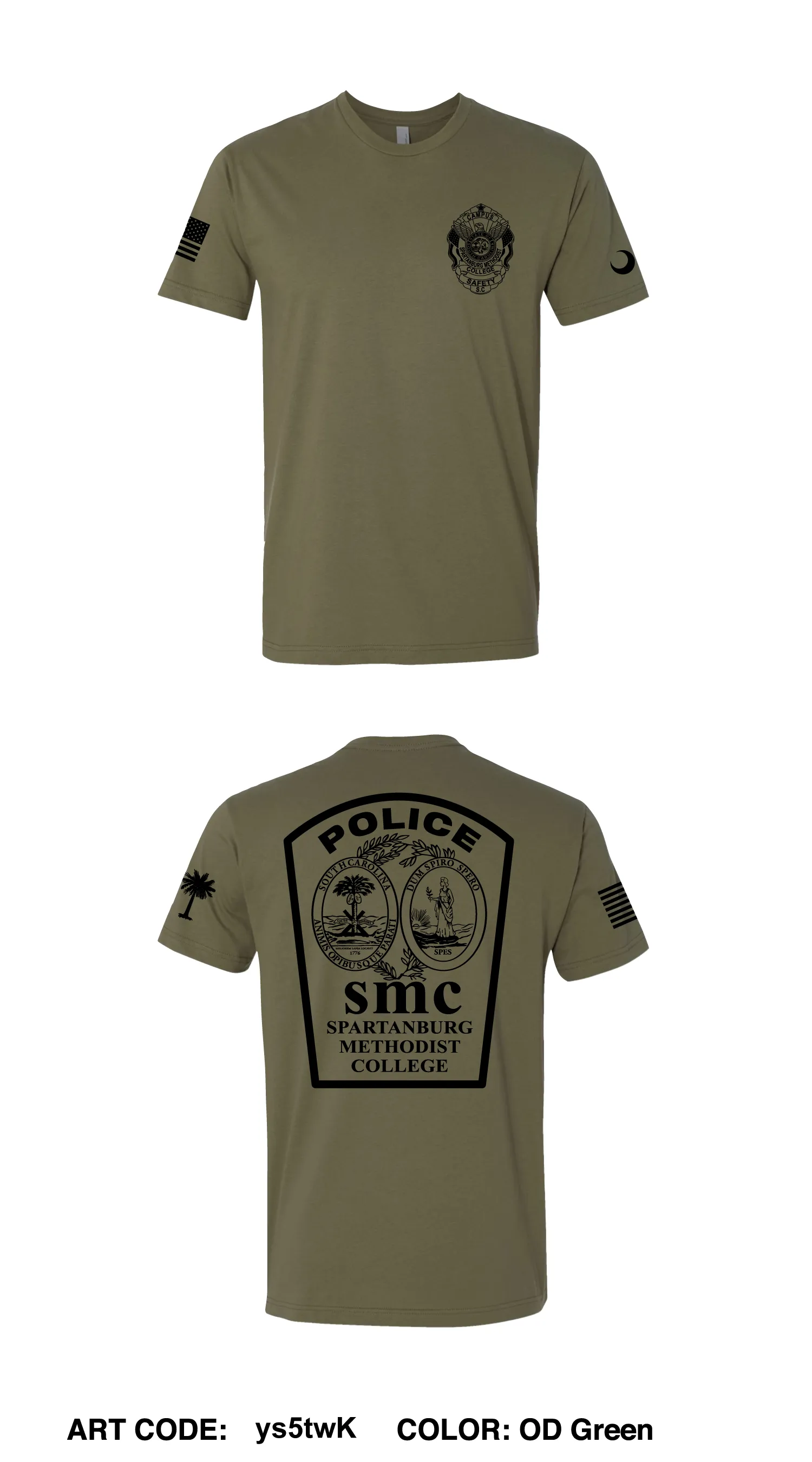 Spartanburg Methodist College Campus Safety Comfort Unisex Cotton SS Tee - ys5twK