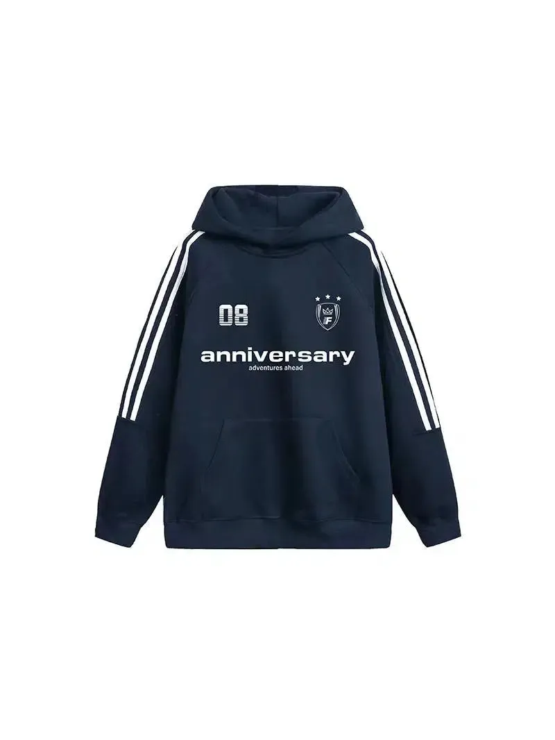 Stripe Detail Casual Hoodie