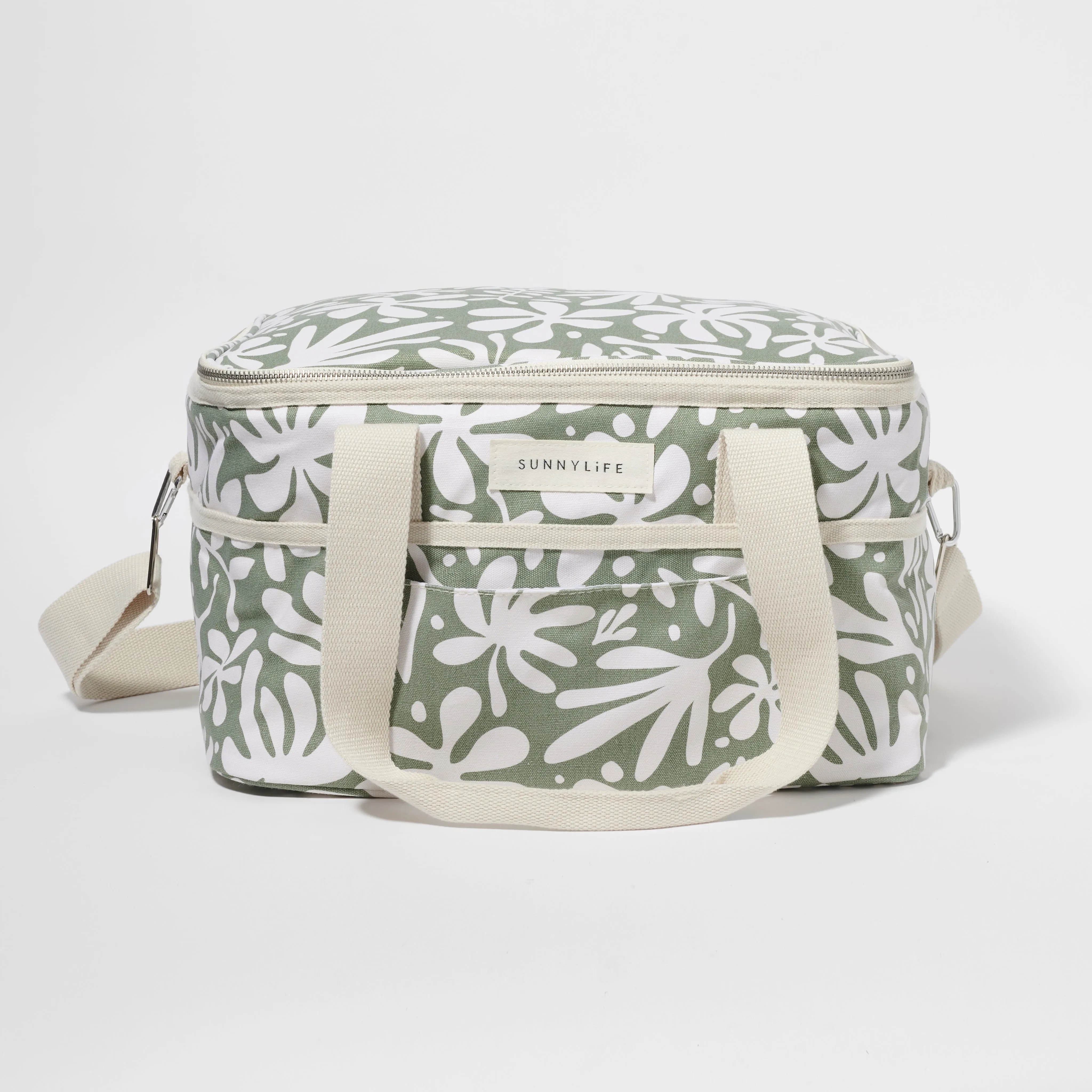 SUNNYLIFE CANVAS COOLER BAG - THE VACAY OLIVE