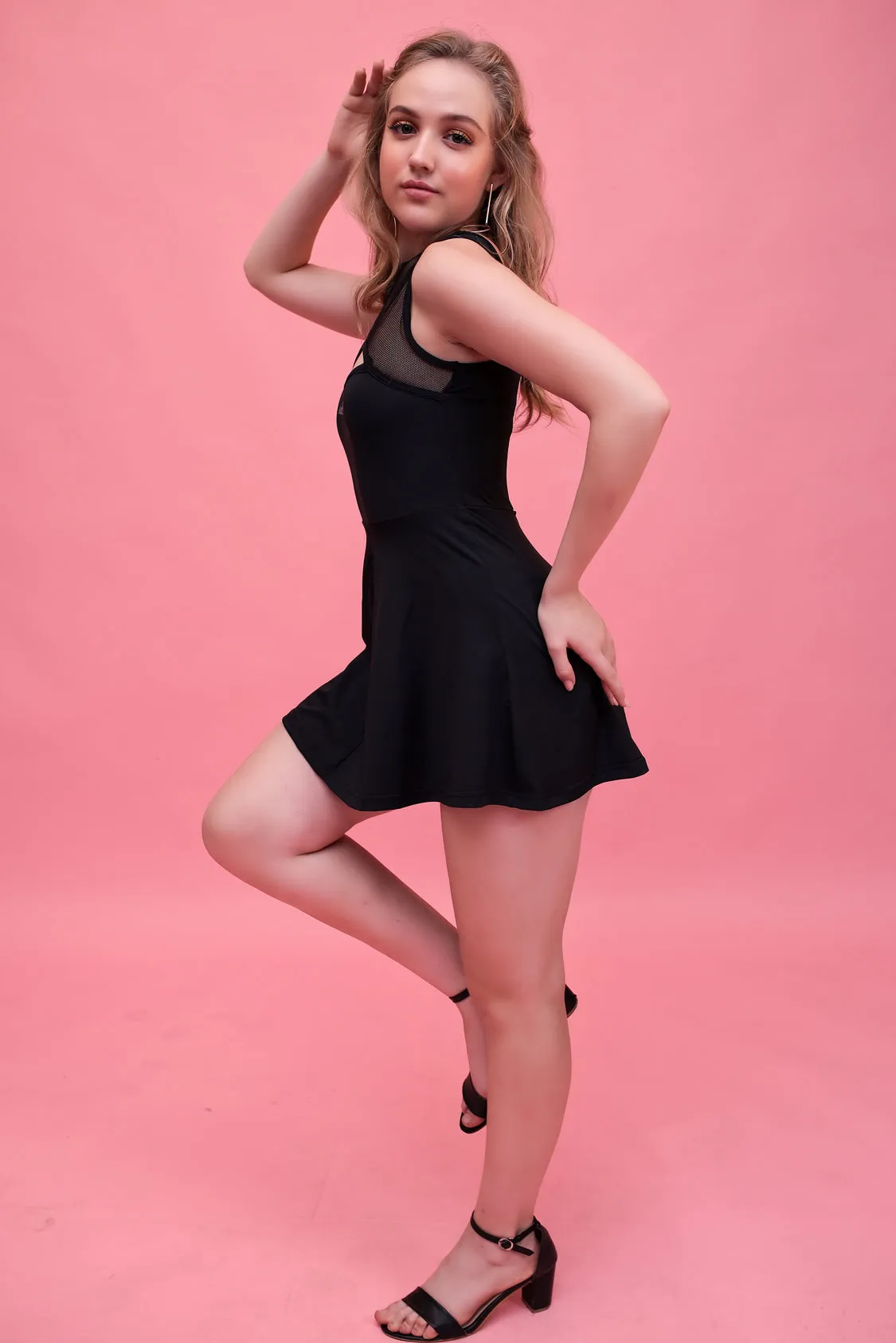 Swirl Tennis Skirt Dress for adventure and coffee run ( Brown )