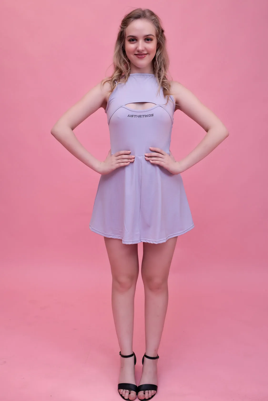 Swirl Tennis Skirt Dress for adventure and coffee run ( Brown )