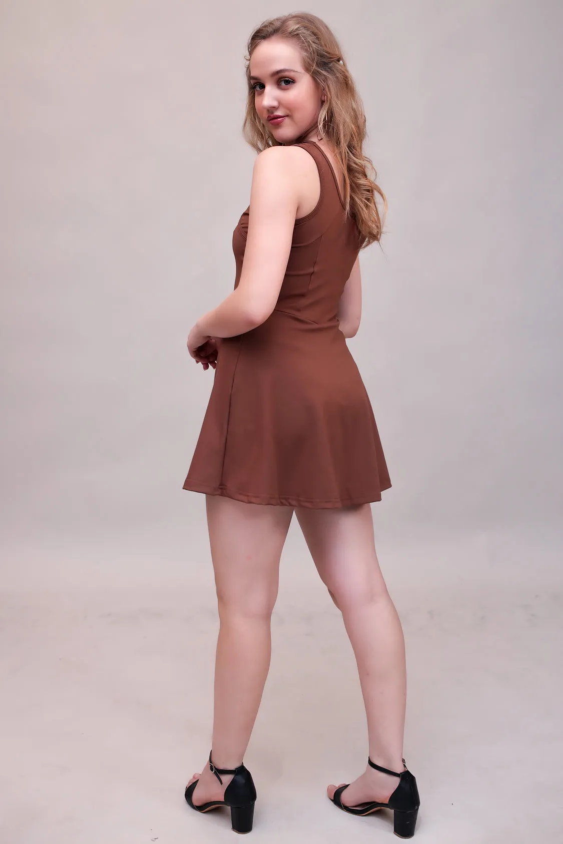 Swirl Tennis Skirt Dress for adventure and coffee run ( Wine )