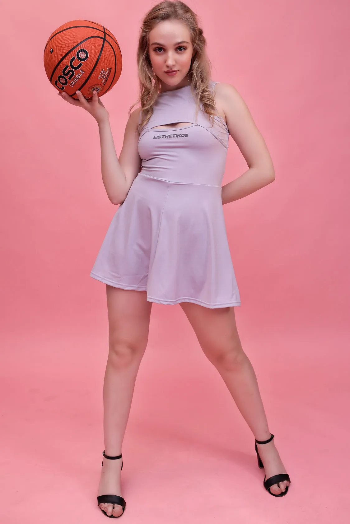 Swirl Tennis Skirt Dress for adventure and coffee run ( Wine )