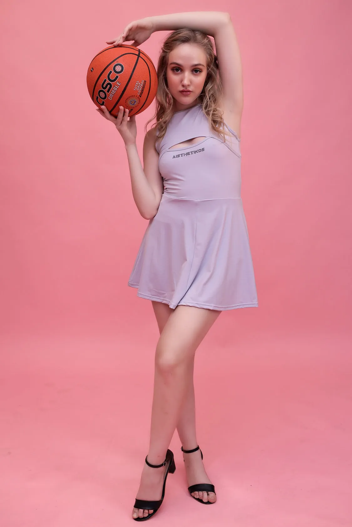 Swirl Tennis Skirt Dress for adventure and coffee run ( Wine )