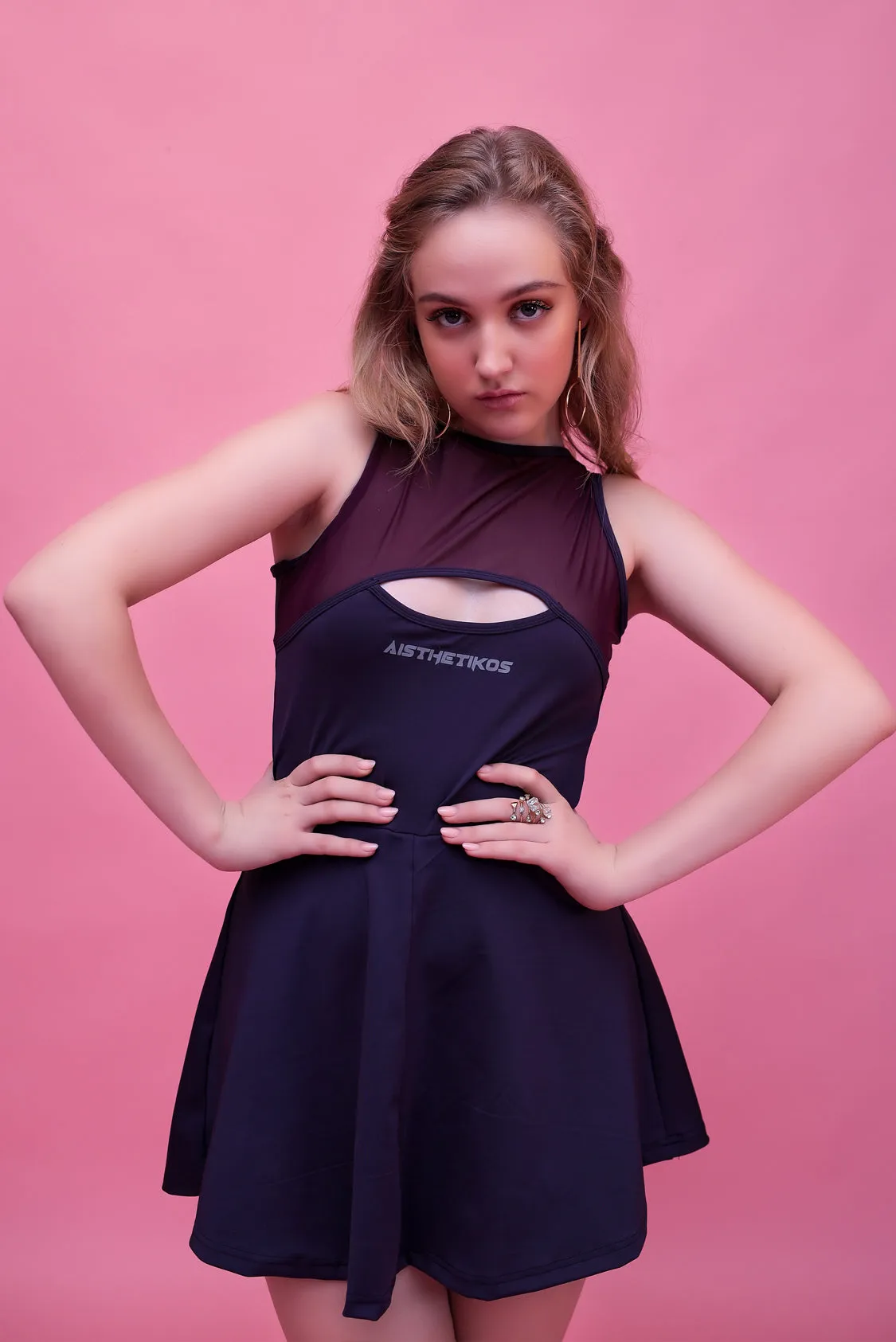 Swirl Tennis Skirt Dress for adventure and coffee run ( Wine )