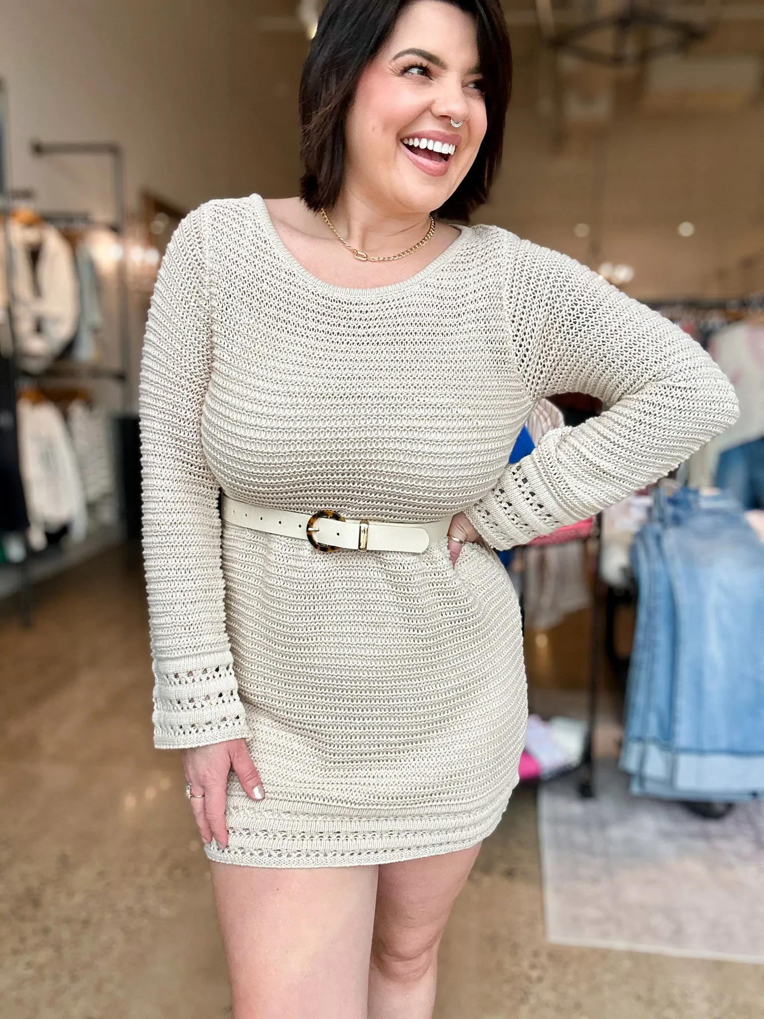 The Calabria Crochet Mini Dress