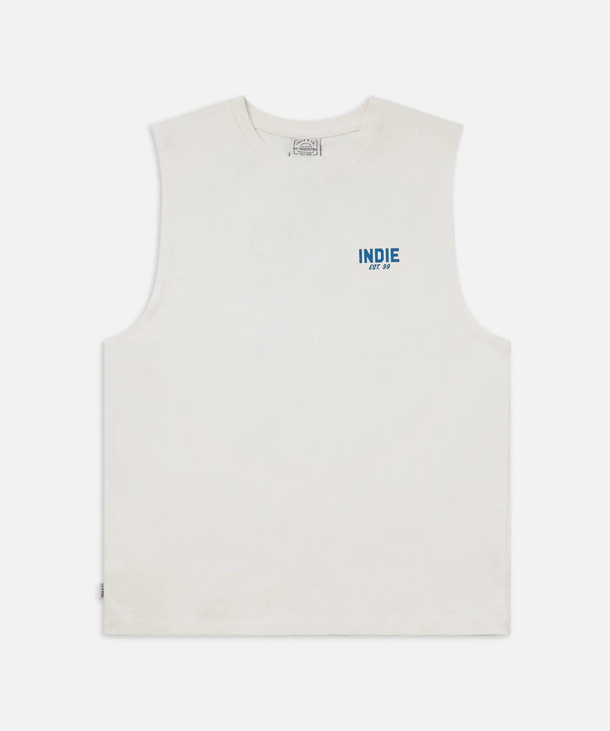 The Camino Muscle Tee - Cream/Blue