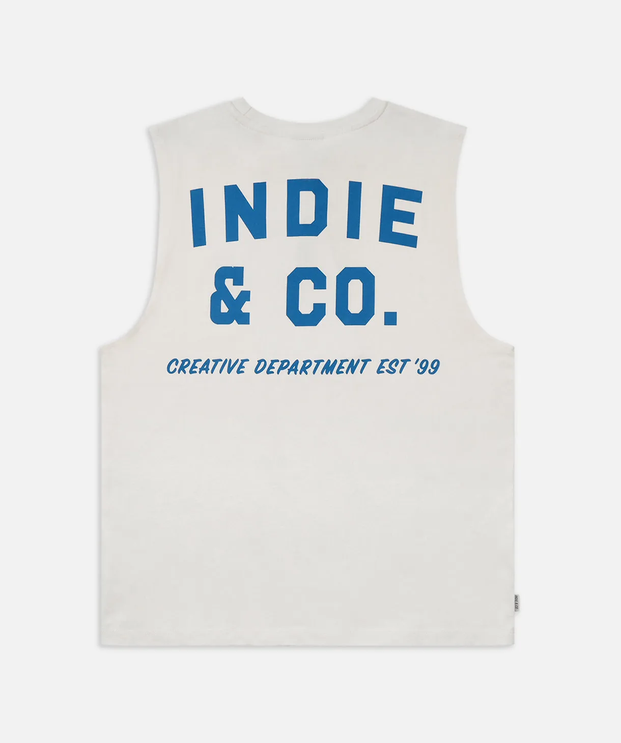 The Camino Muscle Tee - Cream/Blue