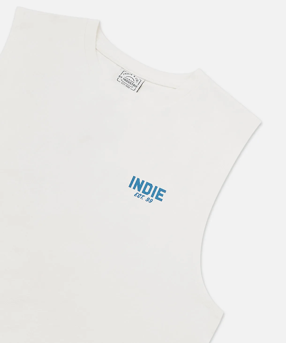 The Camino Muscle Tee - Cream/Blue