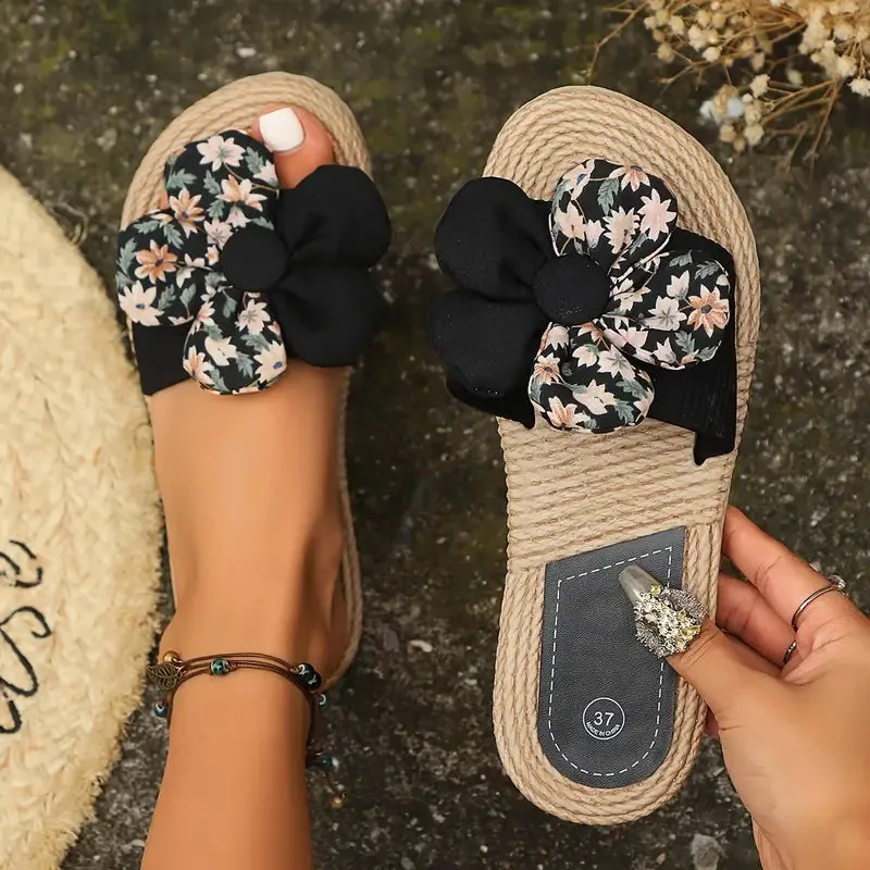 Treice – Espadrilles met een bloemenstrik