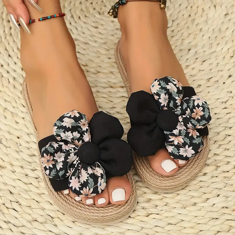 Treice – Espadrilles met een bloemenstrik