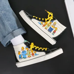 Trend Cartoon High Top Leinwand Schuhe Frauen Druck Frauen Casual Turnschuhe Leinwand Schuhe