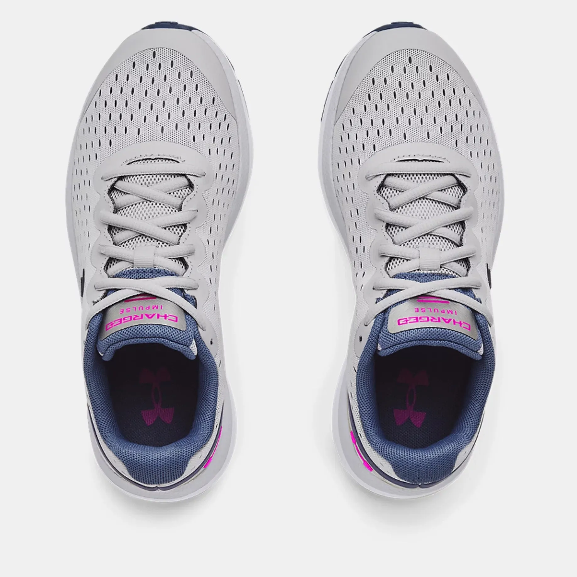 Under Armour Halo Grey/White/Meteor Pink Charged Impulse Youth Sneaker