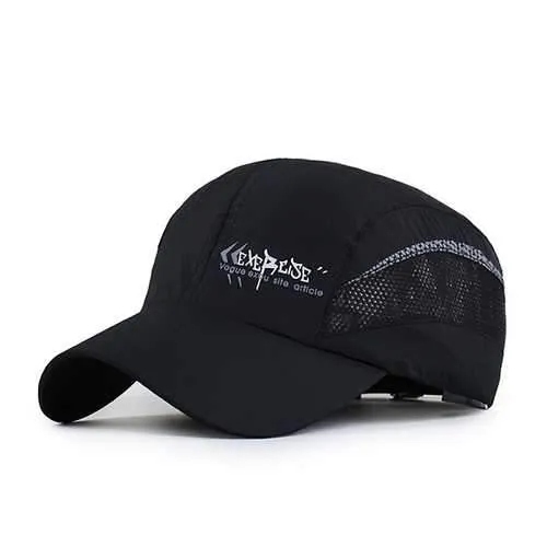Unisex Polyester Quick Dry Mesh Baseball Cap Breathable Outdoor Sport Adjustable Buckle Hat