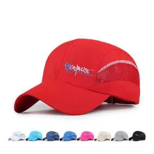 Unisex Polyester Quick Dry Mesh Baseball Cap Breathable Outdoor Sport Adjustable Buckle Hat