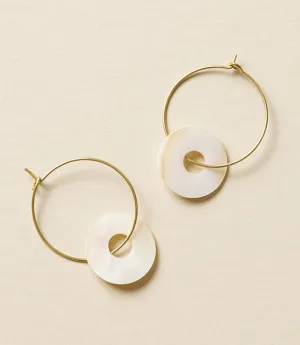Varidi Dainty Gold Hoop Earrings - Mother of Pearl by Matr Boomie