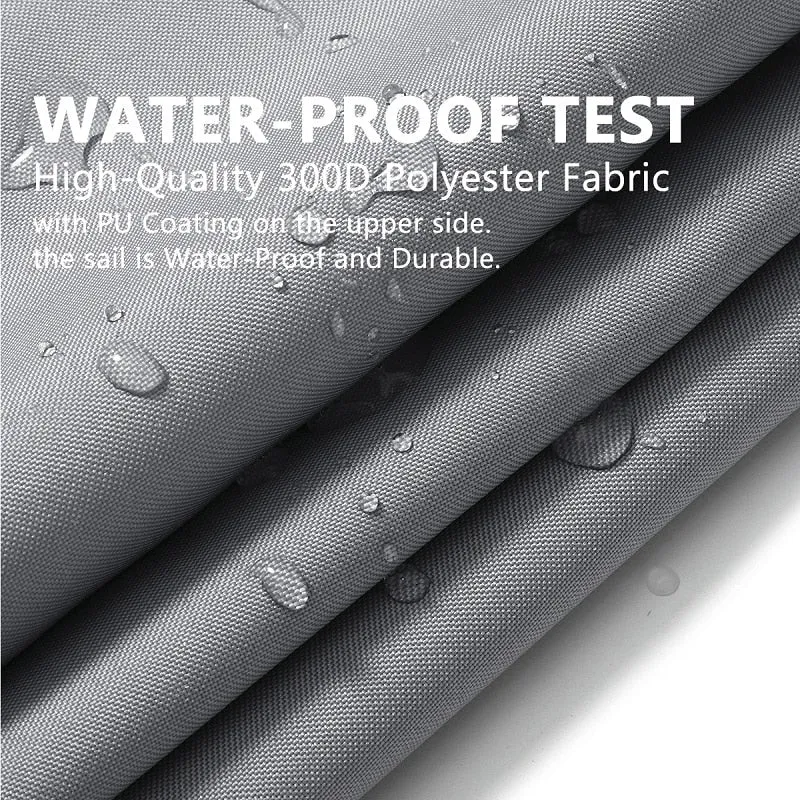 Waterproof 300D Gray Square Rectangle Shade Sail Garden Terrace Canopy Swimming Sun Shade